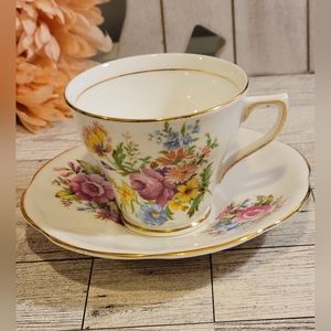 Clare- Bone/China Tea Cup & Saucer-Made In England